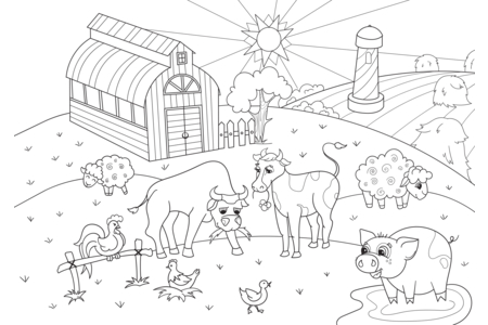 Coloriage Animaux-ferme7 – 10doigts.fr
