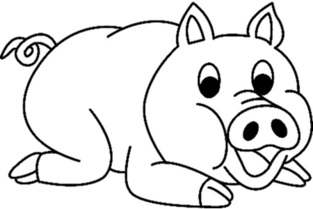 Coloriage Cochon 01 – 10doigts.fr