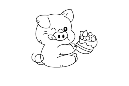 Coloriage Cochon 03 – 10doigts.fr