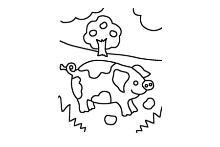 Coloriage Cochon 07 – 10doigts.fr