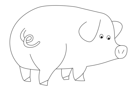 Coloriage Cochon 08 – 10doigts.fr