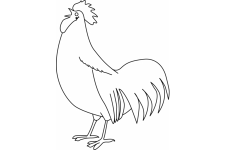 Coloriage Coq 01 – 10doigts.fr
