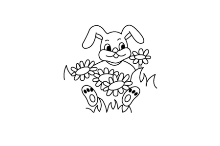 Coloriage Lapin04 – 10doigts.fr