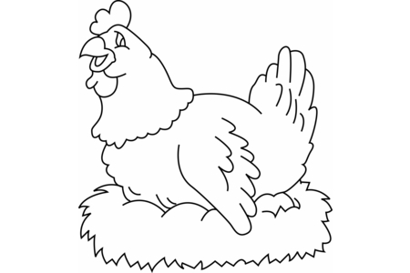 Coloriage Poule 01 – 10doigts.fr