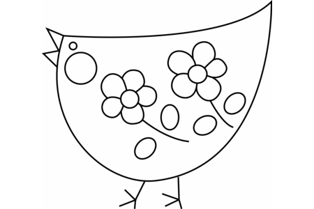 Coloriage Poule 02 – 10doigts.fr