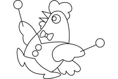 Coloriage Poule 05 – 10doigts.fr