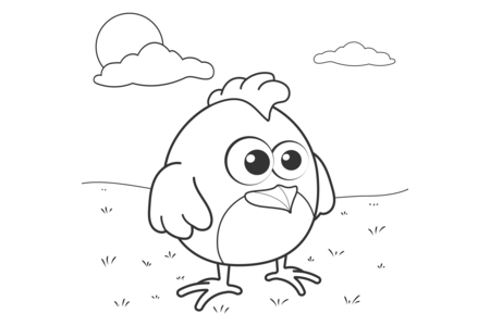 Coloriage Poule 12 – 10doigts.fr