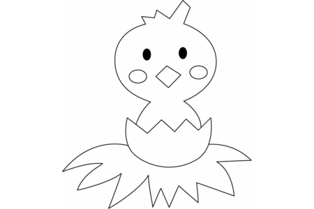 Coloriage Poussin 01 – 10doigts.fr