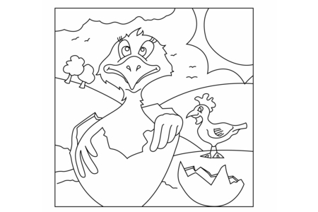 Coloriage Poussin 04 – 10doigts.fr