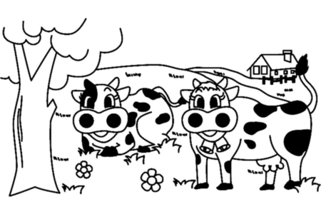 Coloriage Vache 03 – 10doigts.fr