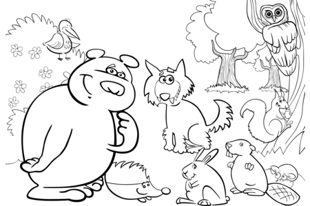 Coloriage Animaux-foret1 – 10doigts.fr