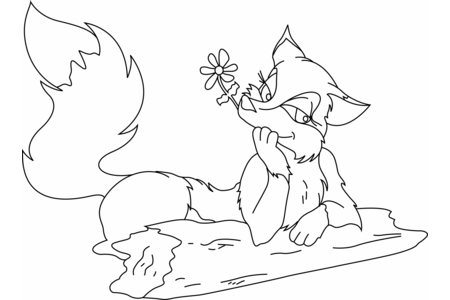Coloriage Renard 02 – 10doigts.fr