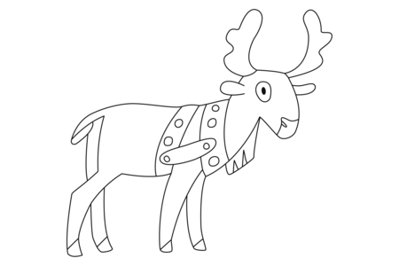 Coloriage Renne 14 – 10doigts.fr
