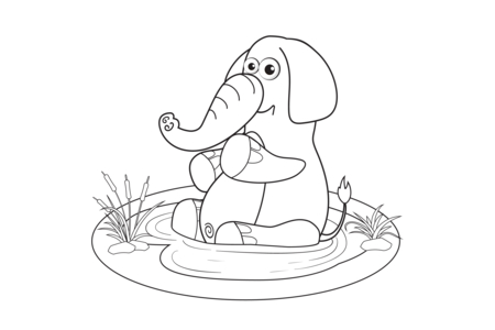 Coloriage Éléphant14 – 10doigts.fr