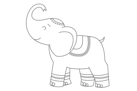 Coloriage Éléphant15 – 10doigts.fr
