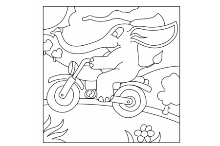 Coloriage Eléphant 11 – 10doigts.fr