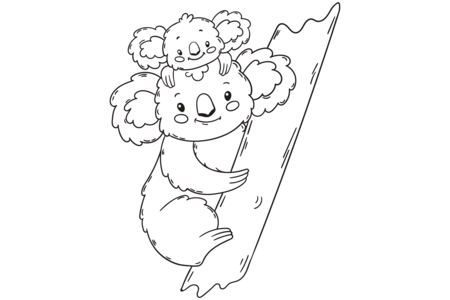 Coloriage Koala 02 – 10doigts.fr