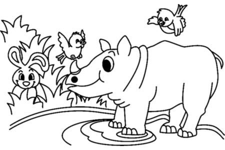 Coloriage Rhinocéros01 – 10doigts.fr