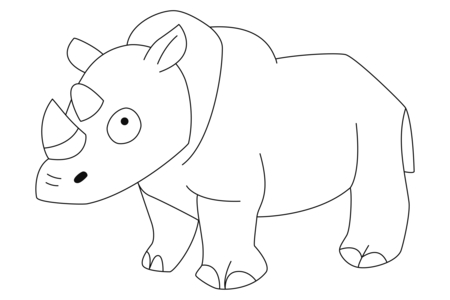 Coloriage Rhinocéros03 – 10doigts.fr