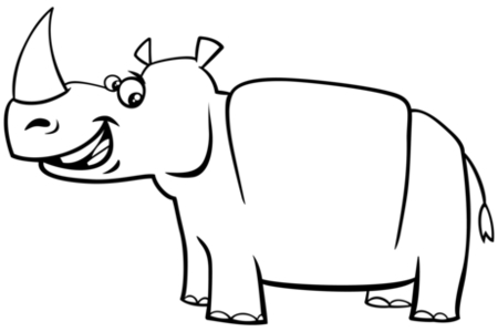 Coloriage Rhinocéros04 – 10doigts.fr