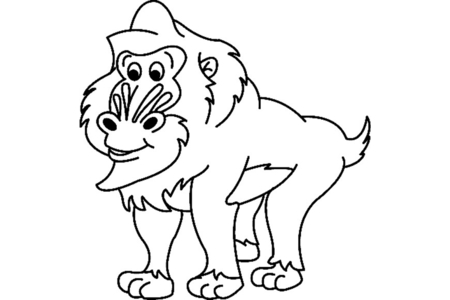 Coloriage Singe03 – 10doigts.fr