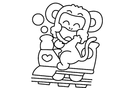 Coloriage Singe05 – 10doigts.fr