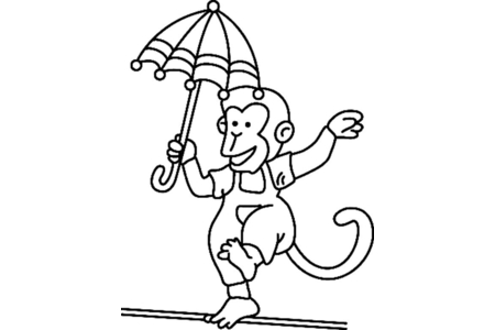 Coloriage Singe06 – 10doigts.fr