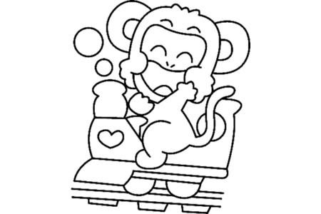 Coloriage Singe10 – 10doigts.fr