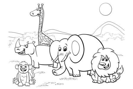 Coloriage Animaux-savane6 – 10doigts.fr
