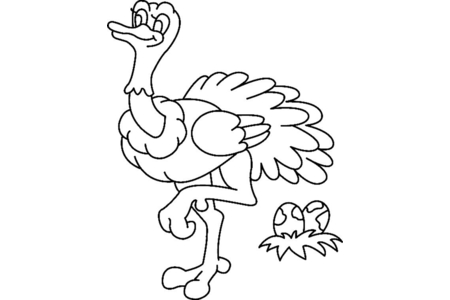 Coloriage Autruche 01 – 10doigts.fr
