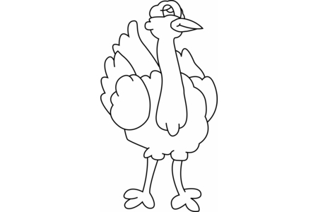Coloriage Autruche 03 – 10doigts.fr
