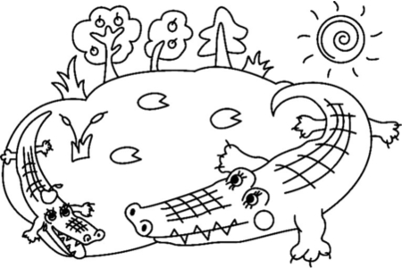 Coloriage Crocodile01 – 10doigts.fr