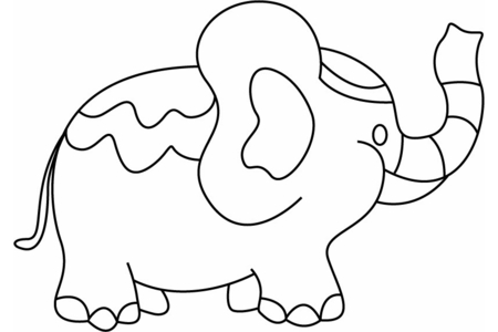 Coloriage Eléphant10 – 10doigts.fr