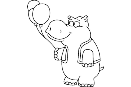 Coloriage Hippopotame03 – 10doigts.fr