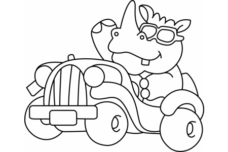 Coloriage Rhinocéros 02 – 10doigts.fr
