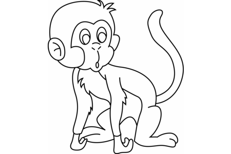 Coloriage Singe 01 – 10doigts.fr