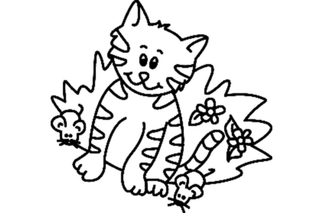 Coloriage Chat 16 – 10doigts.fr