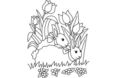 Coloriage Lapin n12 – 10doigts.fr