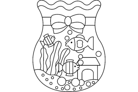 Coloriage Aquarium n02 – 10doigts.fr