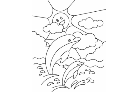 Coloriage Dauphin 04 – 10doigts.fr