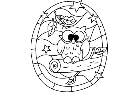 Coloriage Hibou 01 – 10doigts.fr