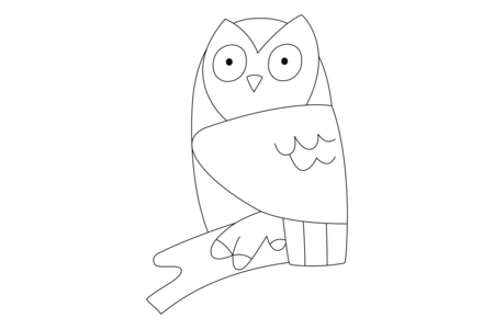 Coloriage Hibou 02 – 10doigts.fr