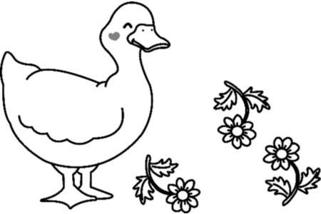 Coloriage Oie 01 – 10doigts.fr