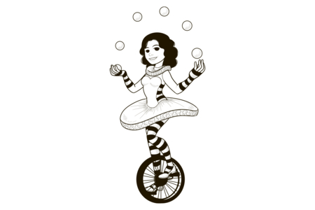 Coloriage Cirque jongleuse – 10doigts.fr
