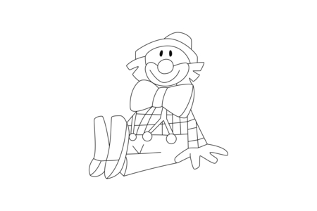 Coloriage Clown 20 – 10doigts.fr