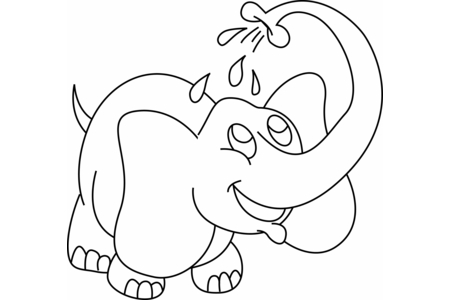Coloriage Eléphant 07 – 10doigts.fr