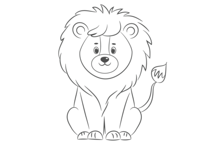 Coloriage Lion 07 – 10doigts.fr