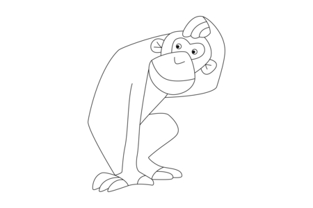 Coloriage Singe 11 – 10doigts.fr