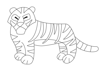 Coloriage Tigre 01 – 10doigts.fr