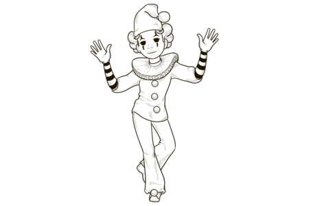 Coloriage pierrot – 10doigts.fr